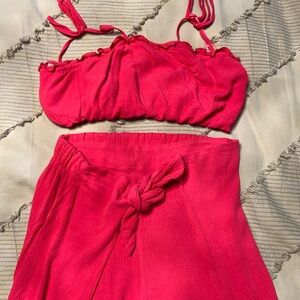 Hot pink tank top and pants set